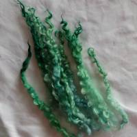 20 Gramm gefärbte Wensleydale Locken "Jade", Filzen, Puppenhaar, Spinnen, Basteln, Weben Bild 4