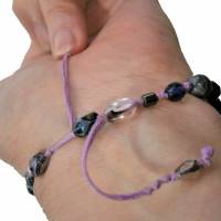 Armband blau lila glitzernd mit Blaufluss handgemacht hippy boho chic Geschenk Zugarmband Bild 7