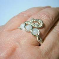 Ring mit Mondstein weiß im Spiralring Paisley silberfarben boho verstellbar Daumenring Bild 8