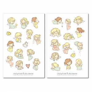 Kinder Engel Sticker Set | Aufkleber Kinder | Journal Sticker | Sticker Engel, Sternenkind, Baby, Kind, niedlich, Weihna Bild 2