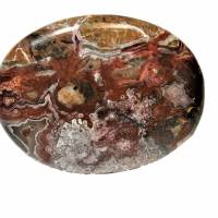 Ring mit 40 x 32 Millimeter großem Jaspis Stein in weinrot grau beige crazy lace boho Geschenk großer statementschmuck Bild 1