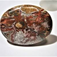 Ring mit 40 x 32 Millimeter großem Jaspis Stein in weinrot grau beige crazy lace boho Geschenk großer statementschmuck Bild 4