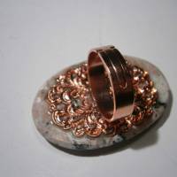 Ring rosa grau Jaspis schwarz als 42 x 27 mm großer Stein oval statementschmuck Geschenk für sie Bild 5