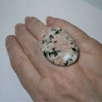 Ring rosa grau Jaspis schwarz als 42 x 27 mm großer Stein oval statementschmuck Geschenk für sie Bild 8