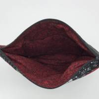 Kulturtasche, schwarz-rot im Patchwork-Stil kombiniert mit Kork Bild 7