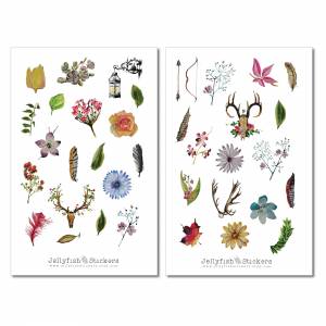Boho Floral Sticker Set | Florale Aufkleber | Journal Sticker | Planer Sticker | Sticker Floral, Pflanzen, Natur, Blume, Bild 2