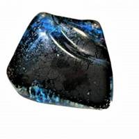 Ring schwarz nachtblau Glaskunst 35 x 32 Millimeter freeform statementschmuck im boho chic Bild 1