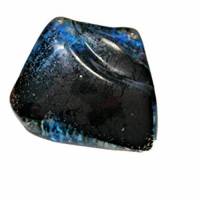 Ring schwarz nachtblau Glaskunst 35 x 32 Millimeter freeform statementschmuck im boho chic Bild 3
