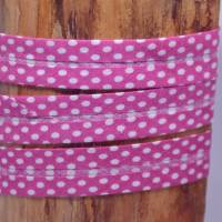Schrägbänder Kantenband Einfassband mit Punkten Tupfen rosa und hellblau 20 mm Baumwolle Bild 3
