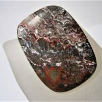 Ring mit 38 x 28 mm großem Jaspis Stein Rechteck weinrot grau weiß crazy lace boho statementschmuck Bild 6