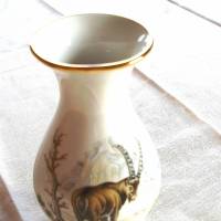 Vintage Vase Steinbock mit Goldrand aus den 70er Jahren Bild 10