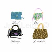 Bild für Schlafzimmer „Handtaschen“ handgemalt | Illustration | Designer Taschen | Wand Dekoration| Dior Chanel Louis Vu Bild 2