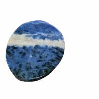 Ring blau mit 29 x 34 Millimeter großem Stein Sodalith in jeansblau weiß maritim verstellbar Bild 3