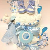 Windeltorte Babyschuh Schuh rosa mit Name personalisiert ..  auch in blau und weiß erhältlich Bild 4