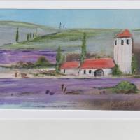 Urlaubskarte,   Sehnsuchtskarte-  Lavendel-      handgemalt Bild 1