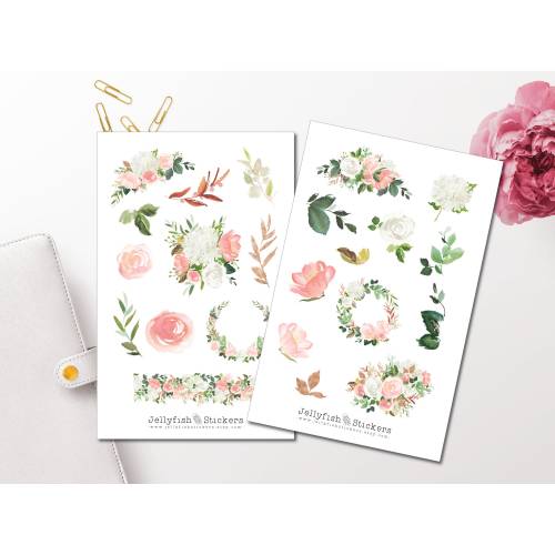 Rosen Sticker Set | Florale Aufkleber | Journal Sticker | Blumen Sticker | Planer Sticker bullet journal sticker, Sticke