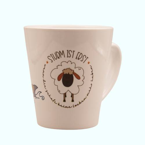 Sturm am Meer, maritime Kaffee-Tasse mit einem kreativen Spruch, bedruckte Keramik-Tasse mit einem maritimen Spruch