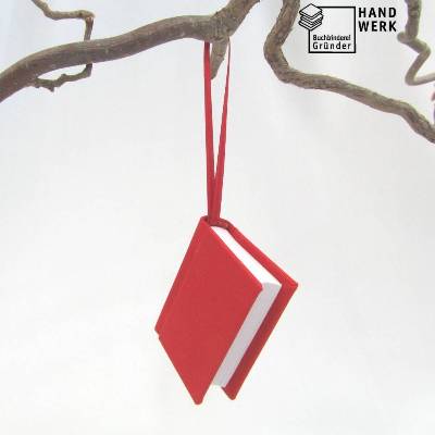 Minibuch Dekoration, hell-rot, Mini-Notizbuch, handgefertigt