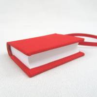Minibuch Dekoration, hell-rot, Mini-Notizbuch, handgefertigt Bild 3