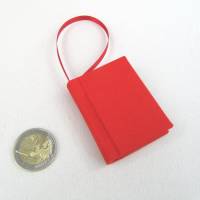 Minibuch Dekoration, hell-rot, Mini-Notizbuch, handgefertigt Bild 4