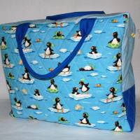 XXLTasche für Babydecke mit Stickerei Pinguin Bettzeug Krabbeldecke Aufbewahrungstasche Bettdecke Reisetasche Kinder Bild 5