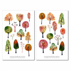 Herbst Bäume Sticker Set | Journal Sticker, journal sticker, Planer Sticker, Herbst, Herbstblätter, Natur, Garten, Baum, Bild 2