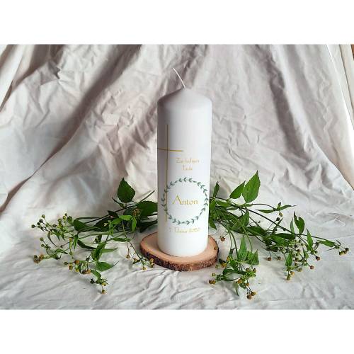 Taufkerze Feiner Kranz Stumpe