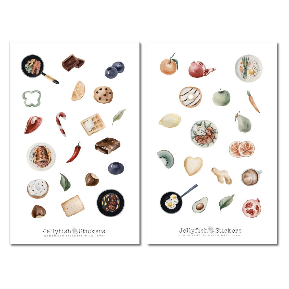 Küche Essen und Trinken Kochbuch Backen Zuhause Geschirr Keramik Sticker Set Planer Sticker Kochen Journal Sticker