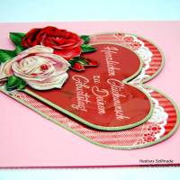 Geburtstagskarte mit Herz und Rosen #3-D #Handarbeit Bild 3