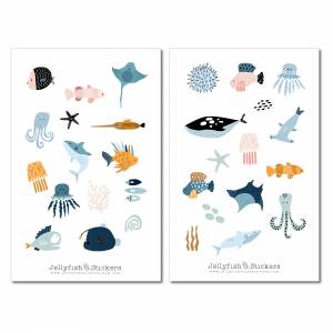 Fische Pastell Sticker Set | Aufkleber Meer | Journal Sticker | Sticker Maritim, Bullet Journal, Muscheln, Strand, Meer, Bild 2