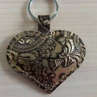 Schlüsselanhänger in Herzform aus echtem Leder Bild 1