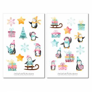 Pinguine Sticker Set | Journal Sticker | Planer Sticker | Aufkleber Bulletjournal | Sticker Winter, Tiere, Weihnachten S Bild 2