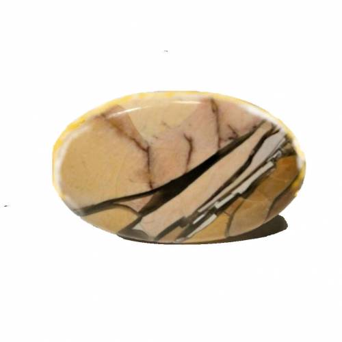 Ring camel beige mit 40 x 24 Millimeter großem Jaspis Stein oval quer gesetzt verstellbar