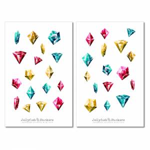 Diamanten Aquarell Sticker Set | Journal Sticker, journal sticker, Planer Sticker, Magie, Zauberei, Stein, Zauberer, Hex Bild 2