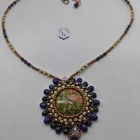 Bezaubernde Halskette, handgefertigt mit Picasso Perlen in unterschiedlichen Formen, Farben und Größen, Unikat Bild 4