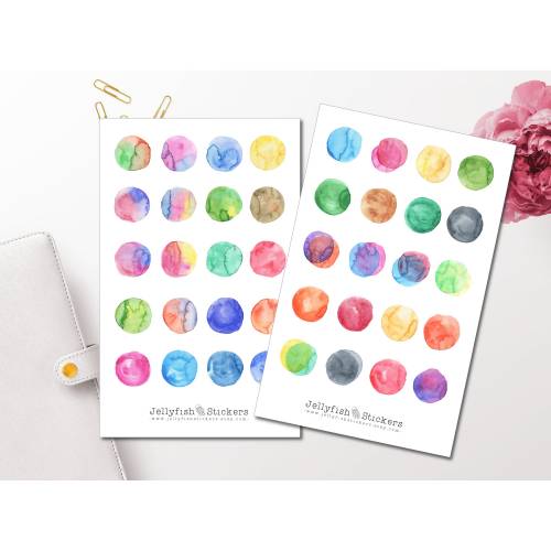 Aquarell Punkte Sticker Set | Funktionale Aufkleber | Journal Sticker bullet journal sticker Sticker Sheet