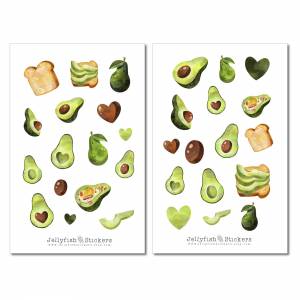 Avocado Sticker Set | Essen Aufkleber | Journal Sticker | Sticker Kochen | Planer Sticker bullet journal sticker, Sticke Bild 2