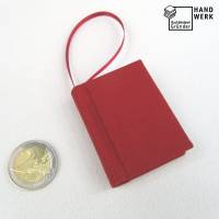 Minibuch Dekoration, rosen-rot, Mini-Notizbuch, handgefertigt Bild 1
