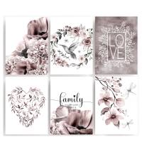 Bilderset FAMILY IS A LITTLE WORLD OF LOVE  Printset 6er Prints Bilder Poster Bilderset Kunstdrucke dekorativ Bild 1