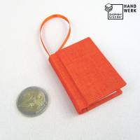Dekoration Minibuch, orange, Mini-Notizbuch, handgefertigt Bild 1