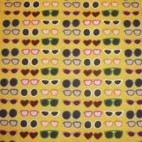 2 x 0,5m Stoffpaket, Girly, Sonnenbrille, Girls, City, gelb - bunt Bild 8