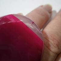 Ring beere pink fuchsia mit 38 x 43 Millimeter großem Achat großer Stein handgemacht Bild 5