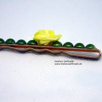 Haarspangen #gelbe Rose und #grüne Halbperlen 6 cm Bild 3
