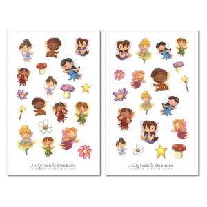 Feen Sticker Set - Journal Sticker, Planer Sticker, Aufkleber, Sticker Magie, Zauber, Mädchen, Königreich, Elfe, Kinder, Bild 2