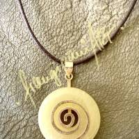 ORANGEN -Calcit Edelsteinkette -mit einer „Spirale“ in 925er Silber, rosévergoldet Bild 1