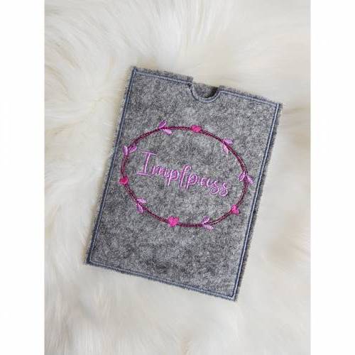 Impfpasshülle Blumenkranz