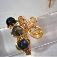 Ring mit Iolith blau verstellbar goldfarben Paisley zum boho chic Daumenring Bild 3