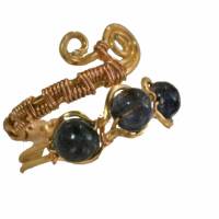 Ring mit Iolith blau verstellbar goldfarben Paisley zum boho chic Daumenring Bild 7