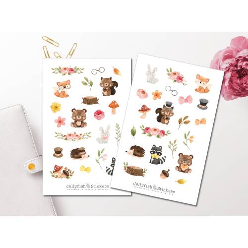 Herbst Tiere niedlich Sticker Set | Journal Sticker, journal sticker, Planersticker, Herbst, Natur, Kinder, Wald, Floral