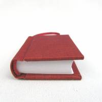 Dekoration Minibuch, dunkelrot abendrot, Mini-Notizbuch, handgefertigt Bild 2